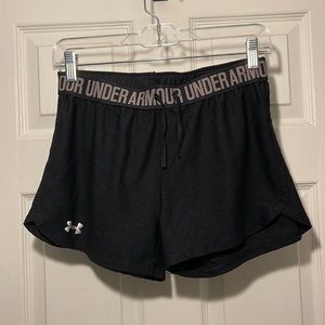 Under Armour black, loose fit, drawstring waist shorts- size S